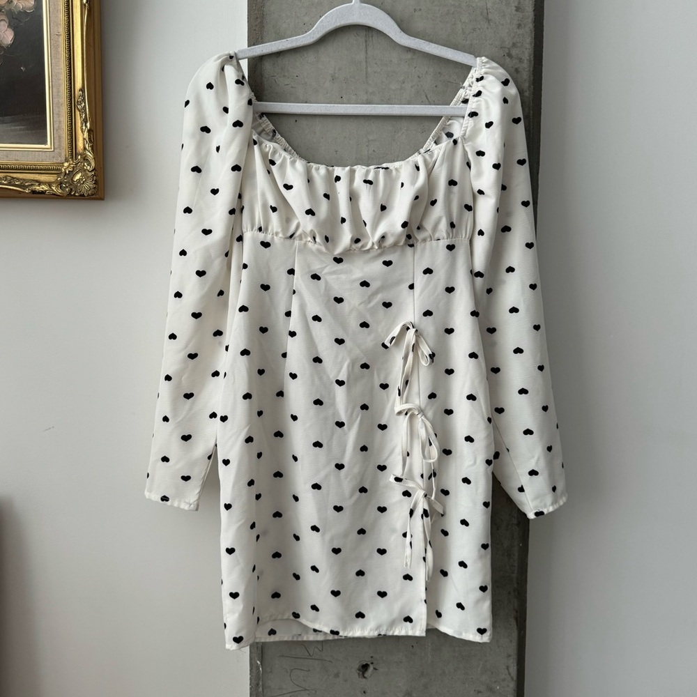 Heart shaped poka-dot dress